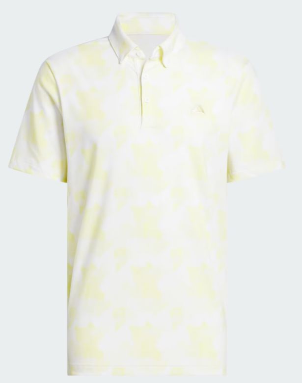 Adidas Go-To Print Polo Men's White/Yellow JF4936 Men's Polos Adidas Large White Men's