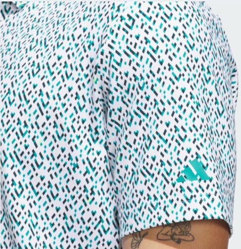 Adidas Ultimate MIcro Argyle Polo Men's White/Pur/Teal JL5270 Men's Polos Adidas