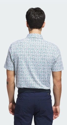 Adidas Ultimate MIcro Argyle Polo Men's White/Pur/Teal JL5270 Men's Polos Adidas