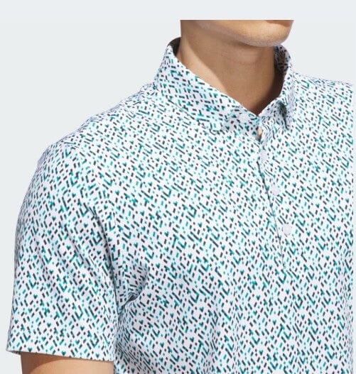 Adidas Ultimate MIcro Argyle Polo Men's White/Pur/Teal JL5270 Men's Polos Adidas