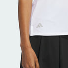Adidas Women's Ultimate Zip Sleeveless Polo JC9239 White Women's Polos Adidas