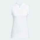 Adidas Women's Ultimate Zip Sleeveless Polo JC9239 White Women's Polos Adidas XS Women's White