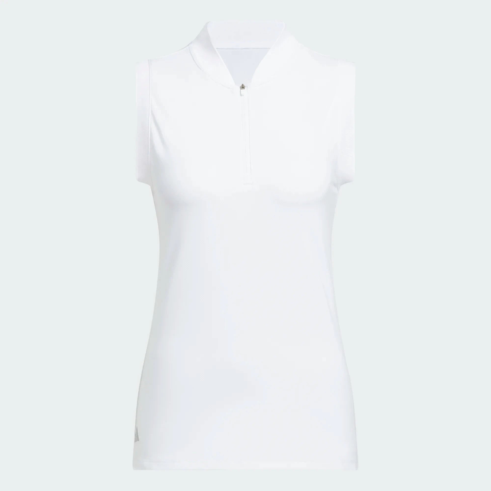 Adidas Women's Ultimate Zip Sleeveless Polo JC9239 White Women's Polos Adidas XS Women's White