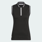 Adidas Women's Ultimate Zip Sleeveless Polo JE9910 Black Women's Polos Adidas Small Women's Black