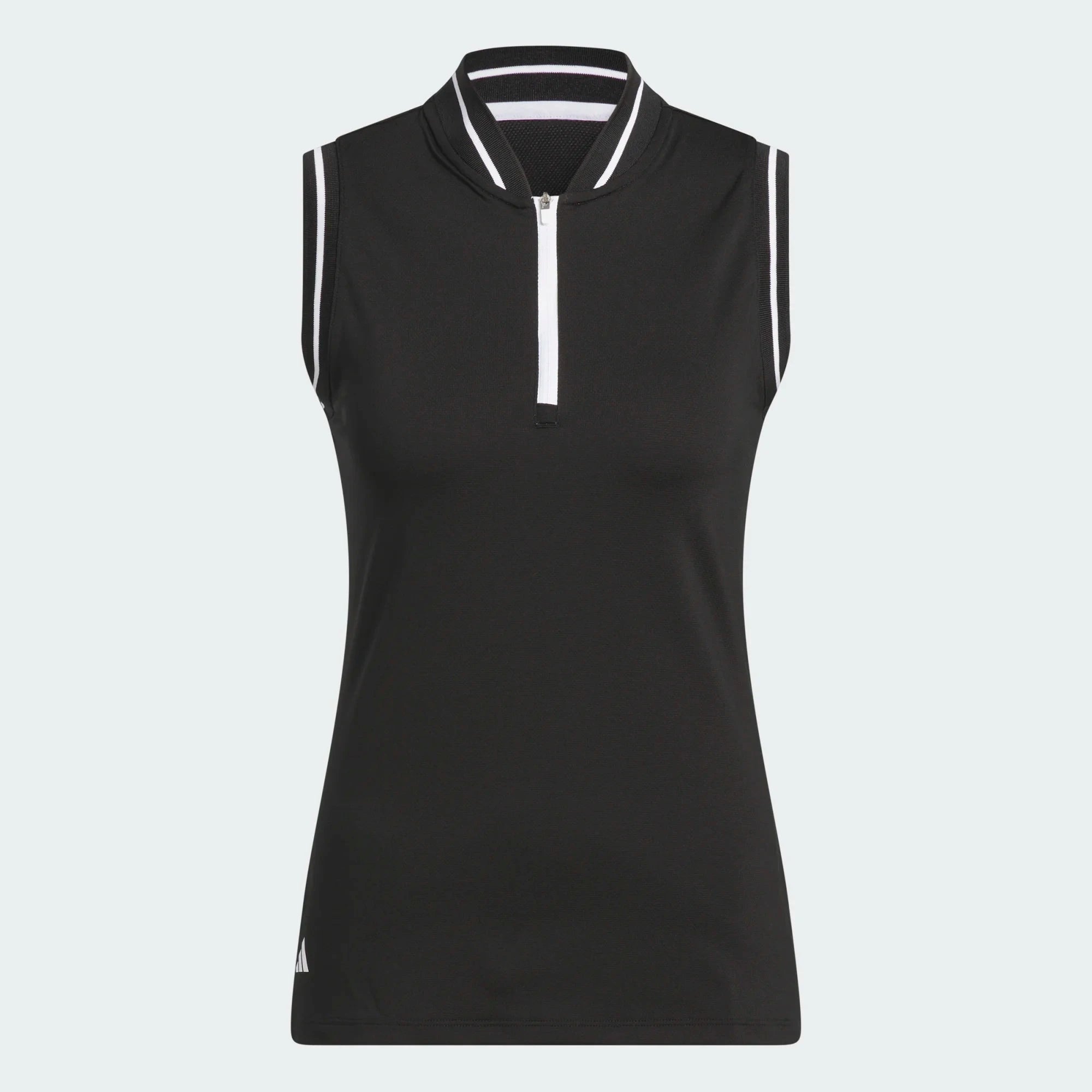 Adidas Women's Ultimate Zip Sleeveless Polo JE9910 Black Women's Polos Adidas Small Women's Black
