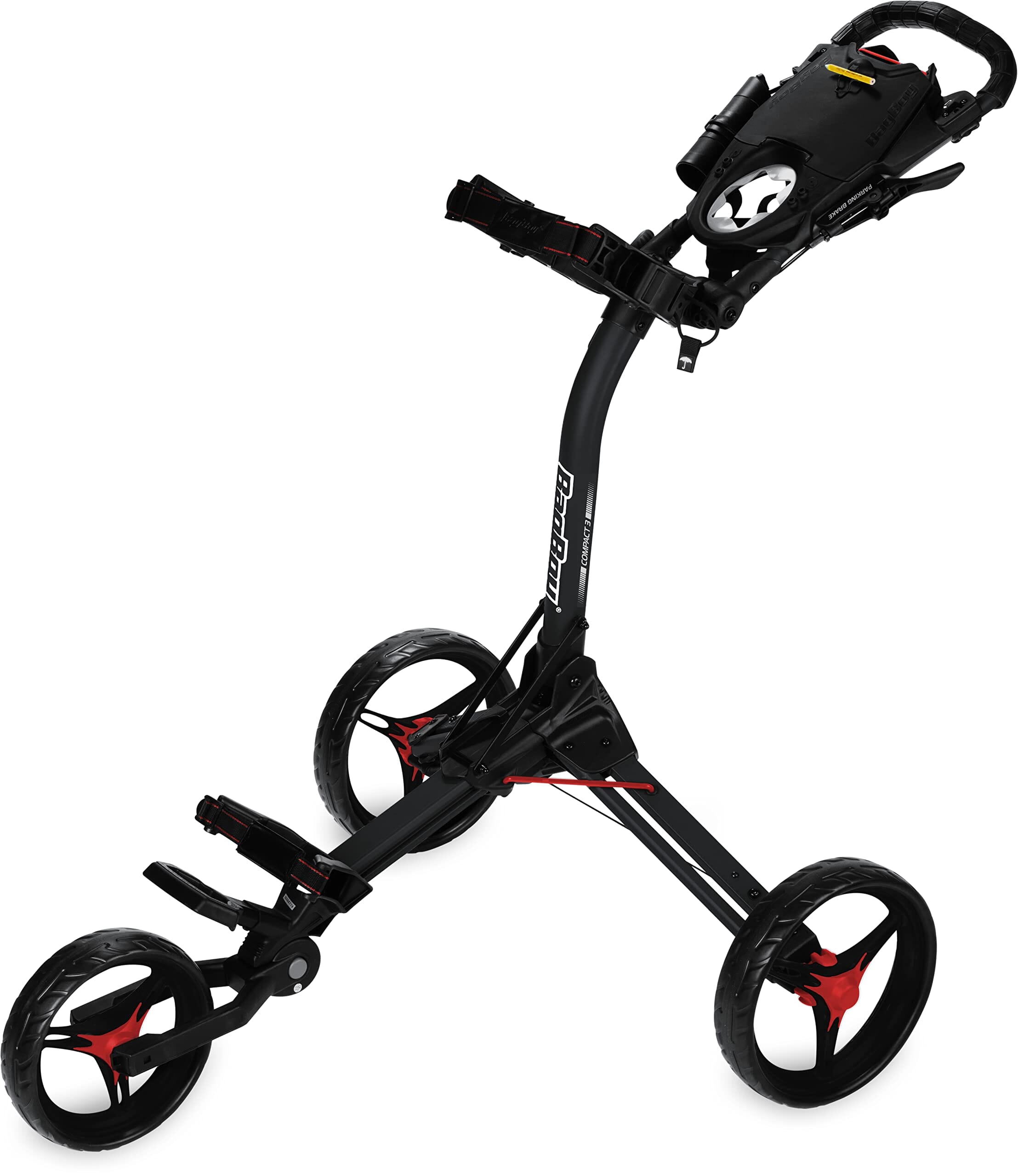 Bag Boy 3 Wheel Cart Compact 3 Golf Carts BagBoy Black/Red
