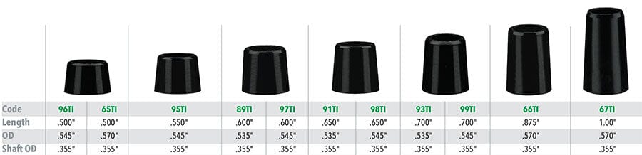 Black Tapered Iron Ferrules .355 Golfworks