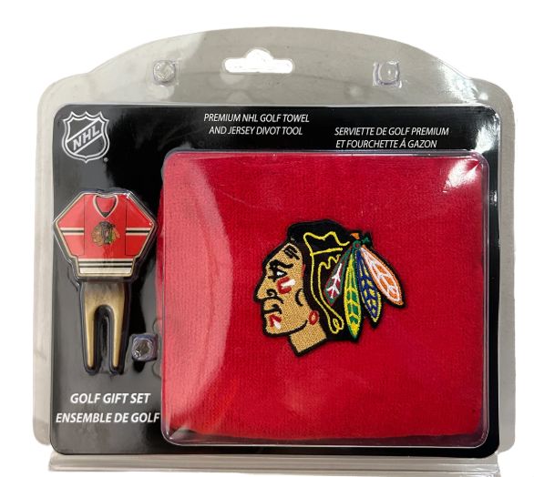 Caddy Pro 2 Piece NHL Golf Gift Set Accesories Caddy Pro Chicago Black Hawks