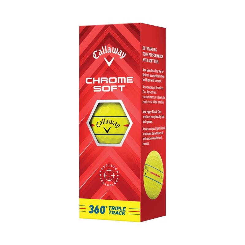 Callaway Chrome Soft 24 360° Triple Track Golf Balls Callaway Sleeve/3 Yellow