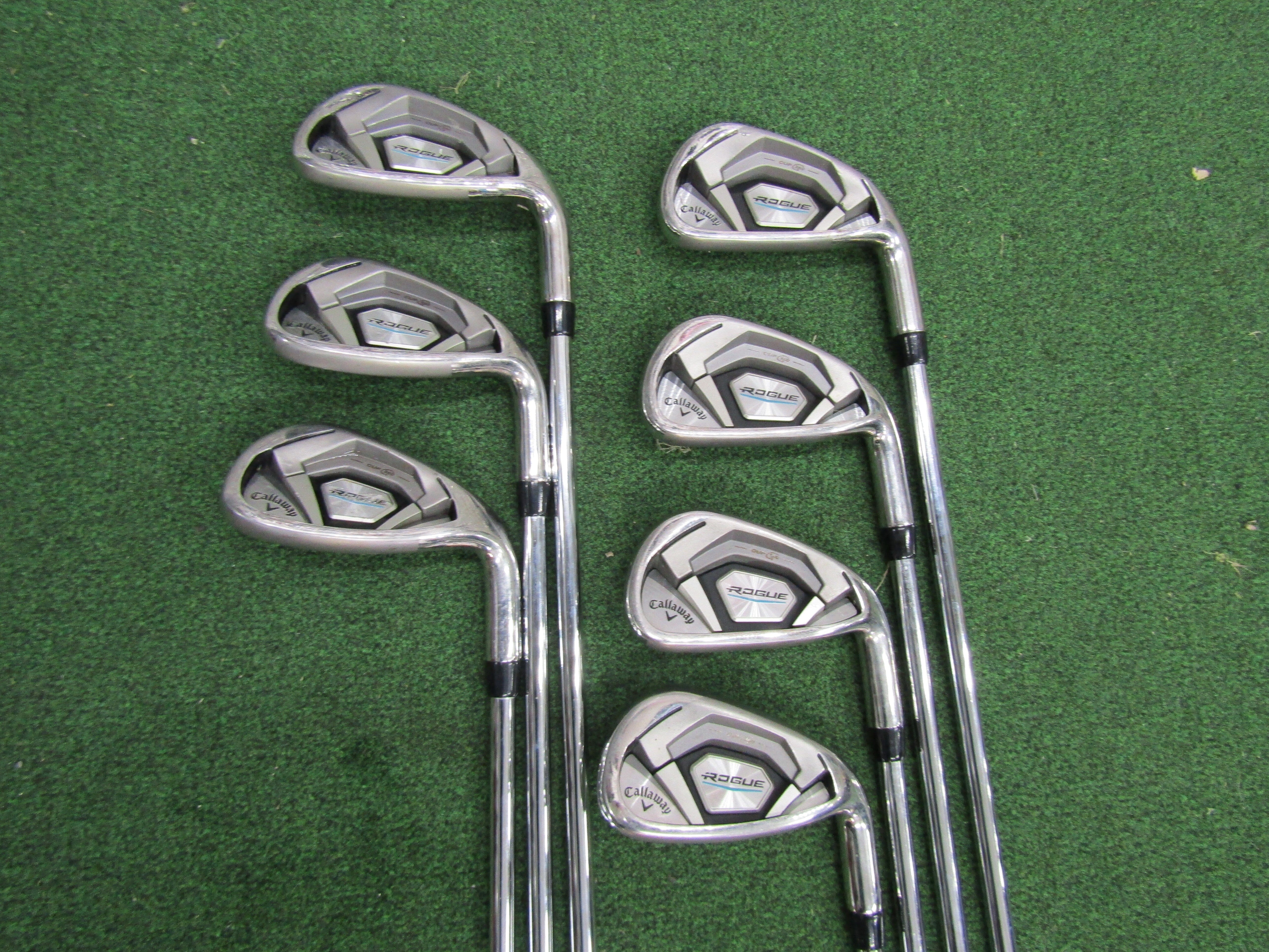 Callaway Rogue Iron Set #5 - PW, AW Stiff Flex Steel Shaft Men's Right Pre-Owned Iron Sets Callaway