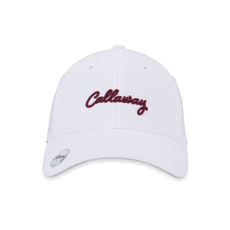 Callaway Womens Stitch Magnet Hat White/Plum Hats Callaway