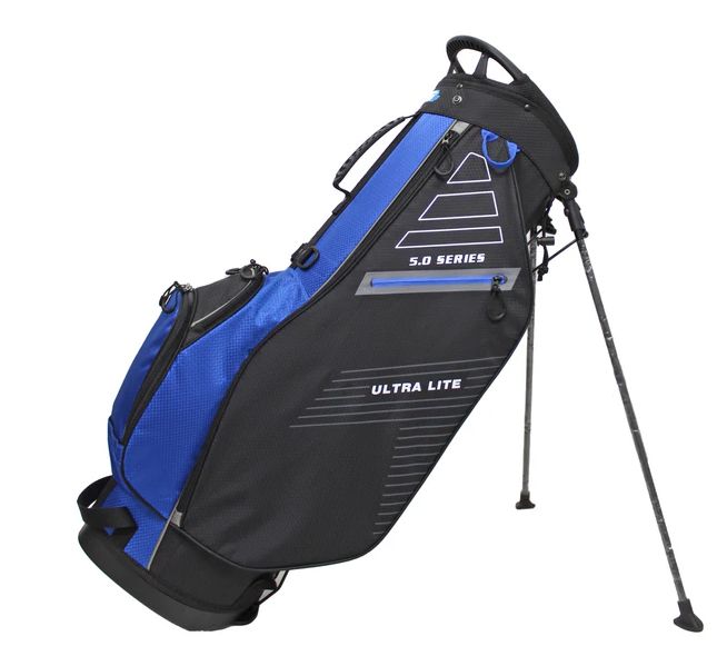 Golf Trends Links Ultra Lite 5.0 Series Stand Bag Black/Blue Stand Bag Golf Trends