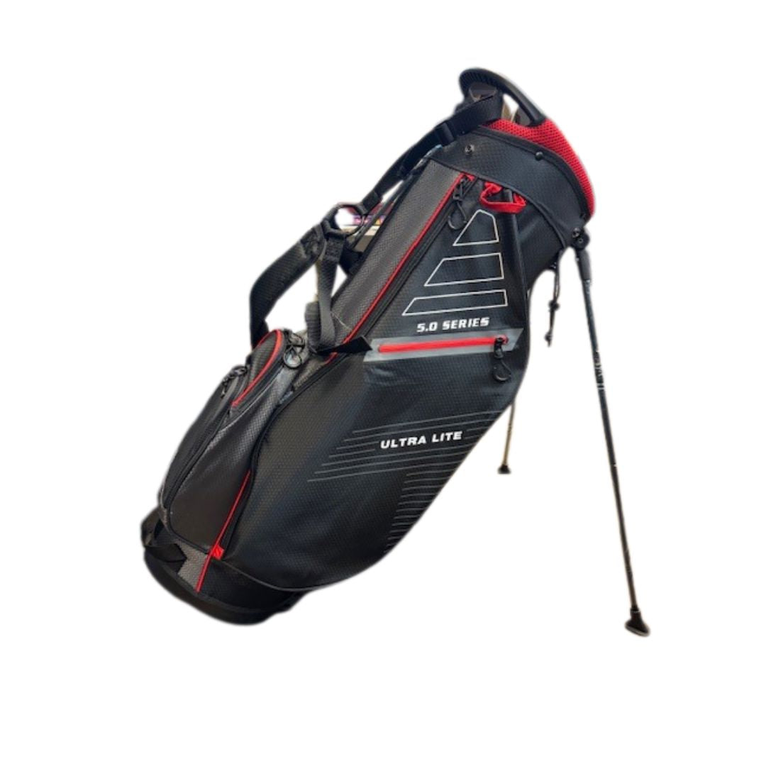 Golf Trends Links Ultra Lite 5.0 Series Stand Bag Black/Grey/Red Stand Bag Golf Trends black/red Stand Bag