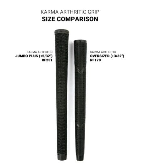 Karma Arthritic Jumbo Plus (+5/32) Black Mens RF251 Golf Grip Golf Grips Karma