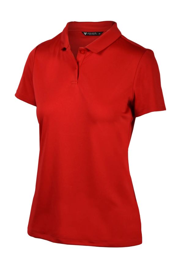 LevelWear Chance Golf Shirt PM04L Flame Red Women's Polos LevelWear