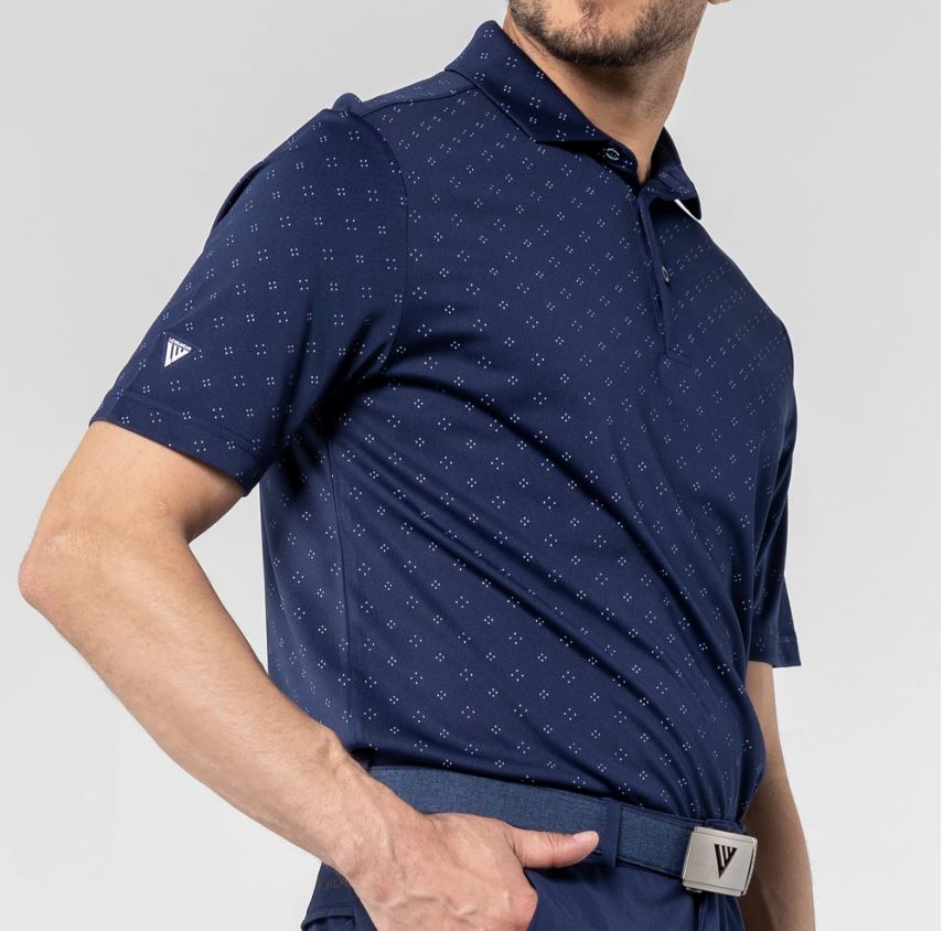 LevelWear Detect Golf Shirt PM5AL Navy/White 090 Men's Polos LevelWear