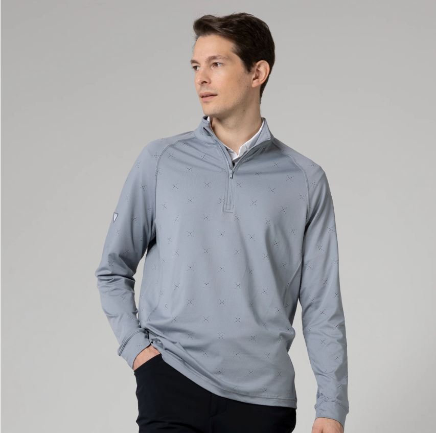 LevelWear Finley Golf Mid Layer YL54L Pebble ABJ Men's Polos LevelWear Medium Gray