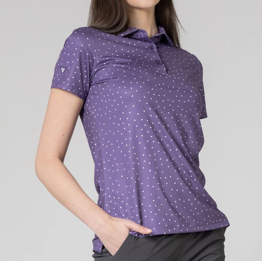 LevelWear Promise Golf Shirt BL25L Purple Reign/White Women's Polos LevelWear