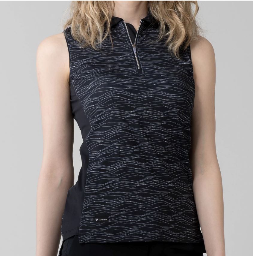 LevelWear Shore Sleeveless Golf Shirt BL21L Black Women's Sleeveless Polos LevelWear
