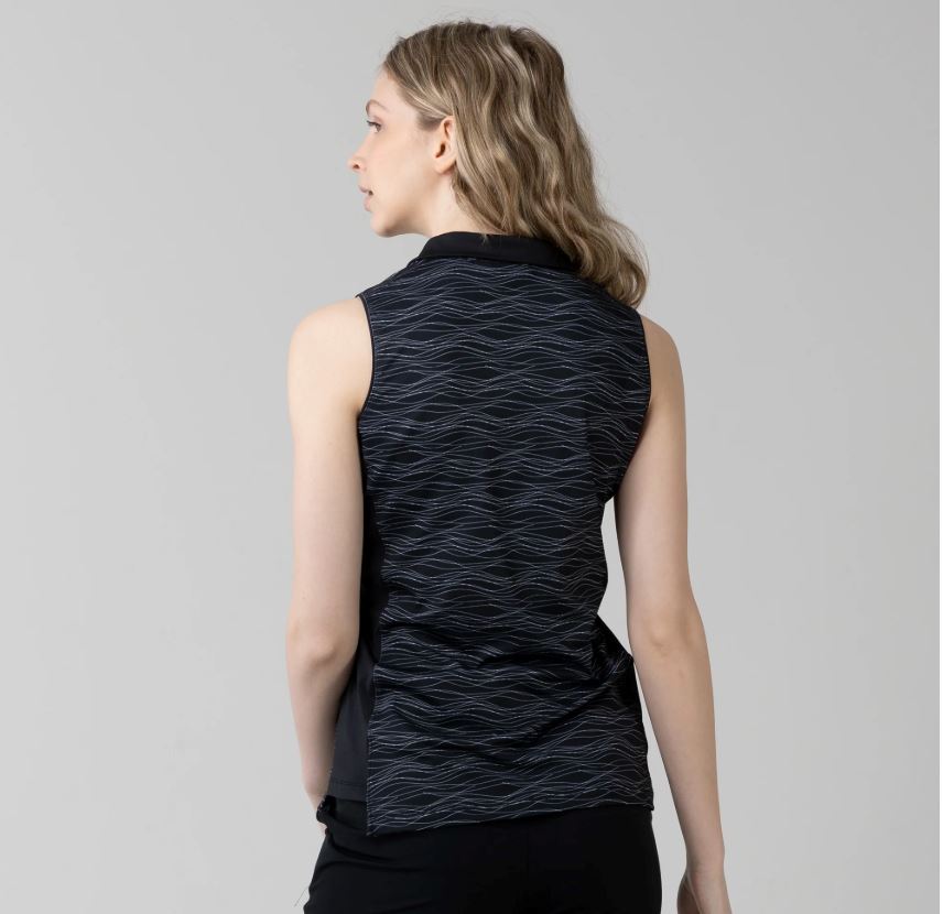 LevelWear Shore Sleeveless Golf Shirt BL21L Black Women's Sleeveless Polos LevelWear