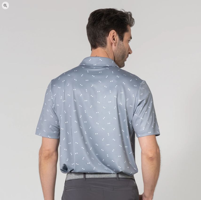 LevelWear Spear Golf Shirt YE63L Pebble/White B36 Men's Polos LevelWear