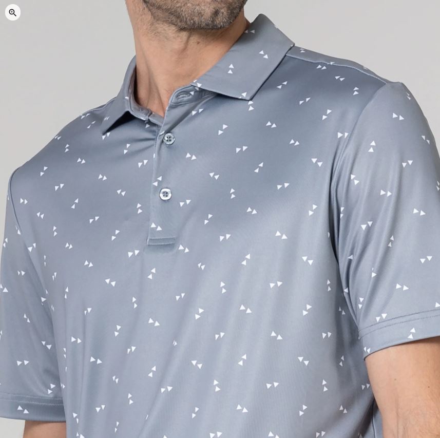 LevelWear Spear Golf Shirt YE63L Pebble/White B36 Men's Polos LevelWear