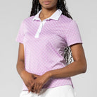 LevelWear Stardust Golf Shirt PM09L Lupine/White Women's Polos LevelWear