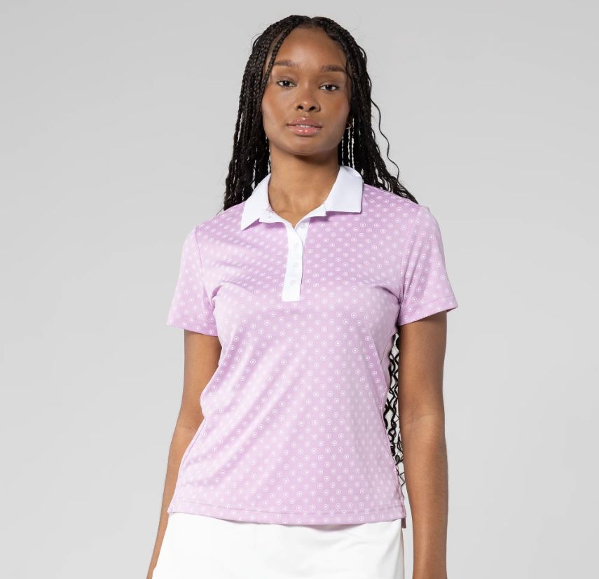 LevelWear Stardust Golf Shirt PM09L Lupine/White Women's Polos LevelWear XS Purple