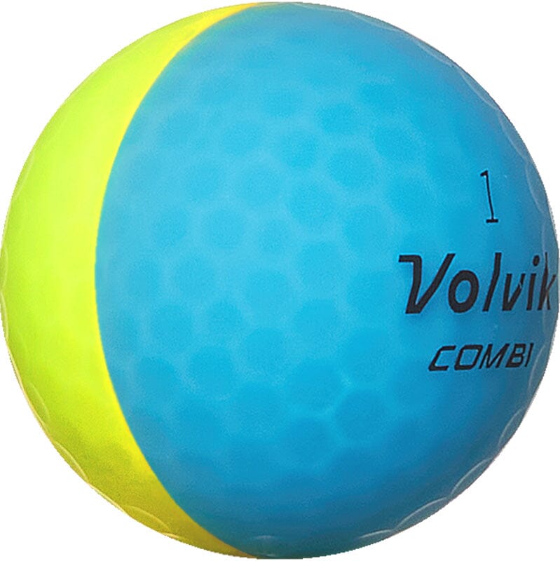 New Volvik Vivid Combi Golf Stuff Sleeve/3 Blue/Yellow 
