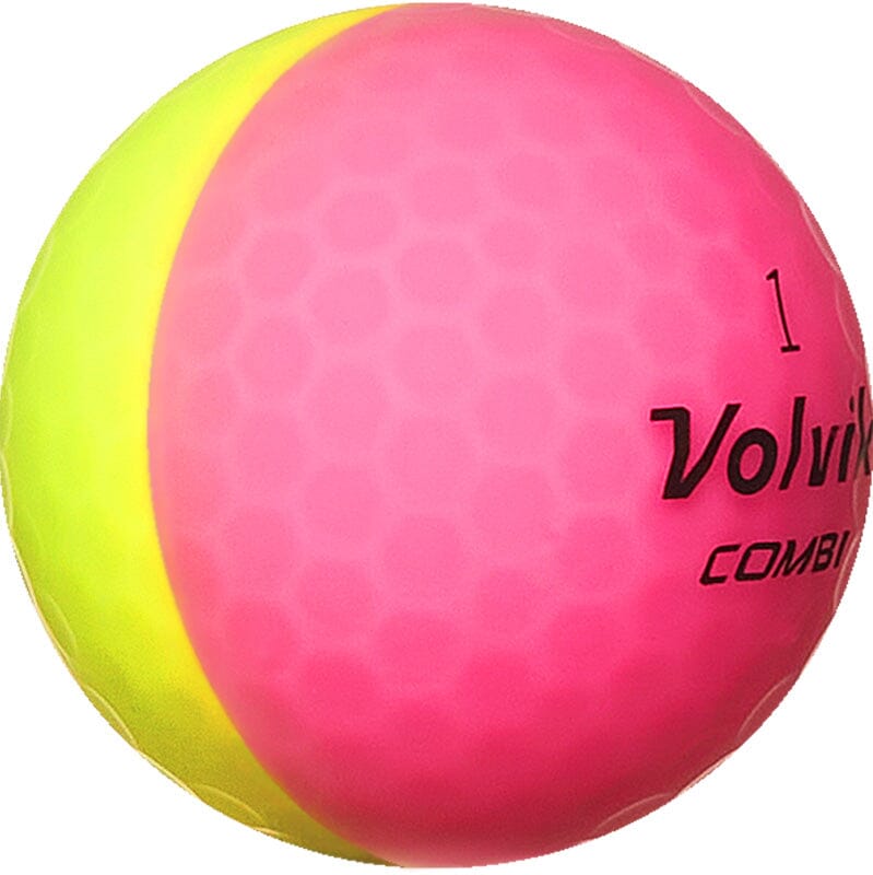 New Volvik Vivid Combi Golf Stuff Sleeve/3 Pink/Yellow 