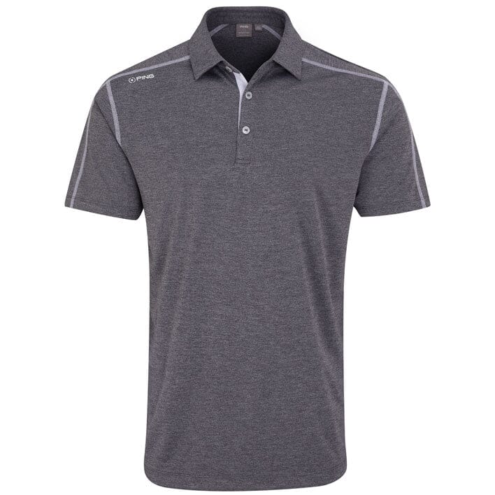 Ping Fynn Pattern Polo Men's Charcoal Marl P03731 CHM Men's Polos Ping Medium Grey Men's