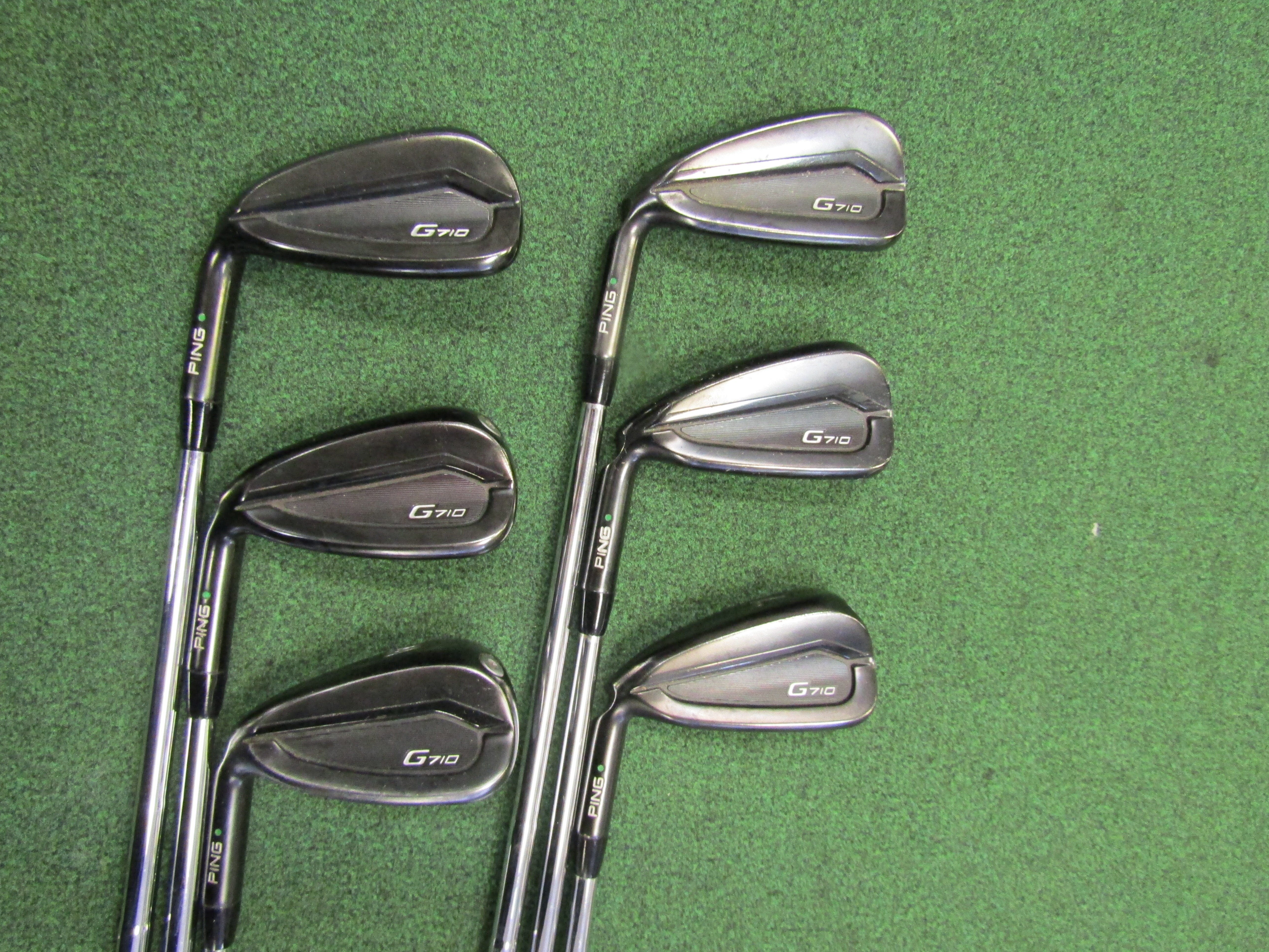 Ping G710 #5-PW Green Dot 6 pc. Iron Set Extra Stiff Flex Graphite Men's Left Pre-Owned Iron Sets Ping