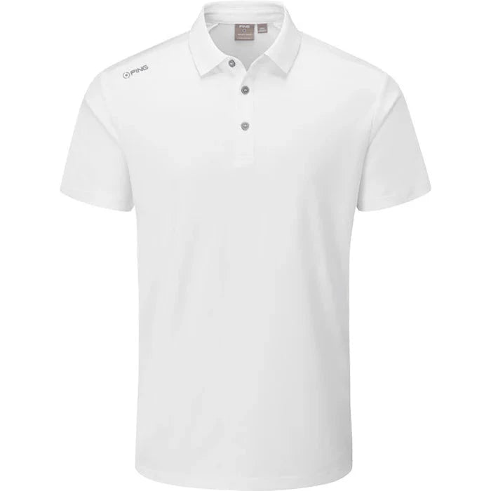 Ping Lindum Solid Polo Men's White P03464 Men's Polos Ping Medium White Men's