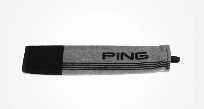 Ping Tri-Fold Cotton Towel 3595 Golf Towels Ping Black/Grey