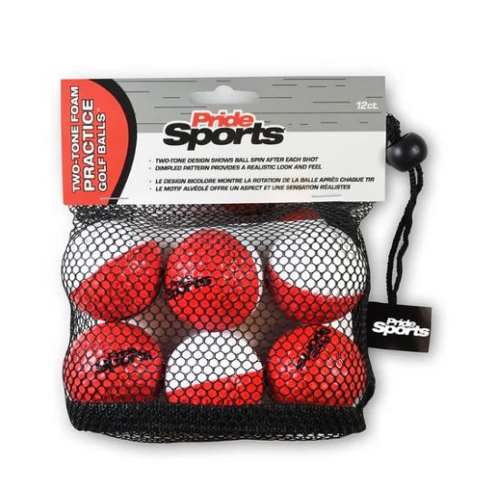 Pride Sports Two-Tones 12Pk red/wht Foam Practice Balls Practice Equipment Pride Sports