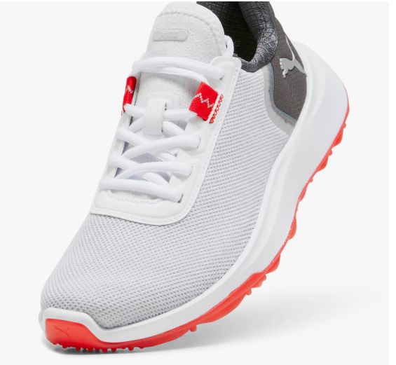 Puma Fusion Crush Sport Junior Golf Shoes White/Grey/Red 379891 02 Spikeless Golf Shoe Puma