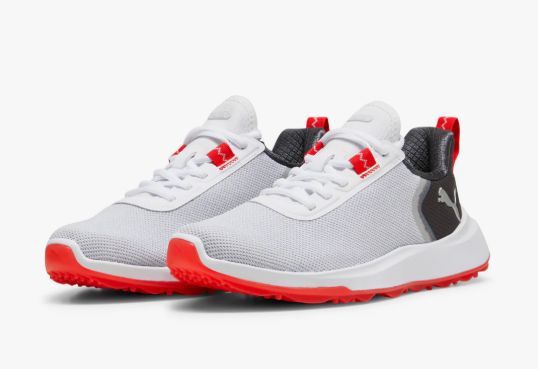 Puma Fusion Crush Sport Junior Golf Shoes White/Grey/Red 379891 02 Spikeless Golf Shoe Puma