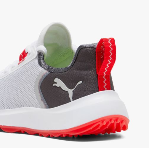Puma Fusion Crush Sport Junior Golf Shoes White/Grey/Red 379891 02 Spikeless Golf Shoe Puma