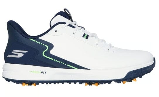 Skechers Go Golf Elite Vortex Men's Golf Shoes 214139 White/Navy Spiked Golf Shoes Skechers 8.5 White Extra Wide