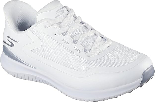 Skechers Go Golf Flight 123131 Spikeless Womens Golf Shoes White/Silver Spikeless Golf Shoe Skechers 6 Wide Women's
