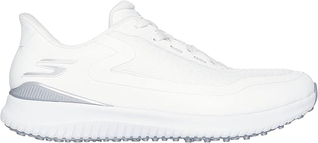 Skechers Go Golf Flight 123131 Spikeless Womens Golf Shoes White/Silver Spikeless Golf Shoe Skechers