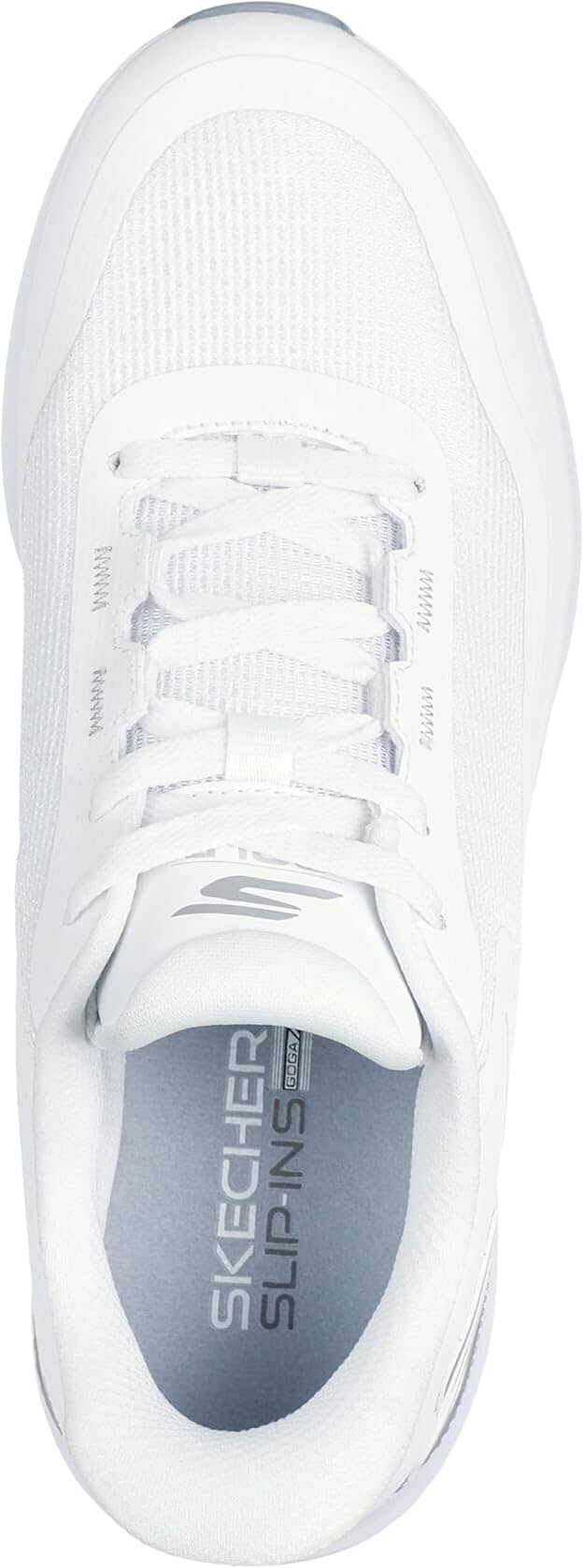 Skechers Go Golf Flight 123131 Spikeless Womens Golf Shoes White/Silver Spikeless Golf Shoe Skechers