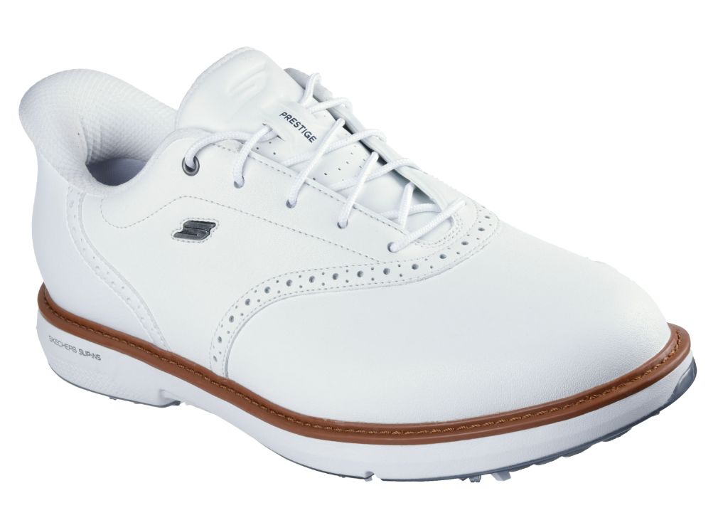 Skechers Go Golf Prestige Men's Golf Shoes 214125 White Spiked Golf Shoes Skechers 9 White Medium