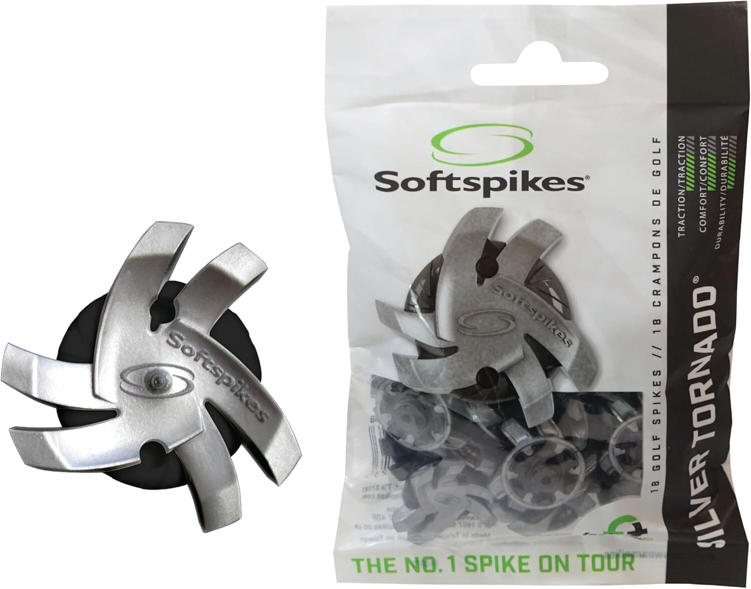 Softspikes Silver Tornado Golf Cleats Golf Shoe Spikes SoftSpikes Fast Twist 3.0