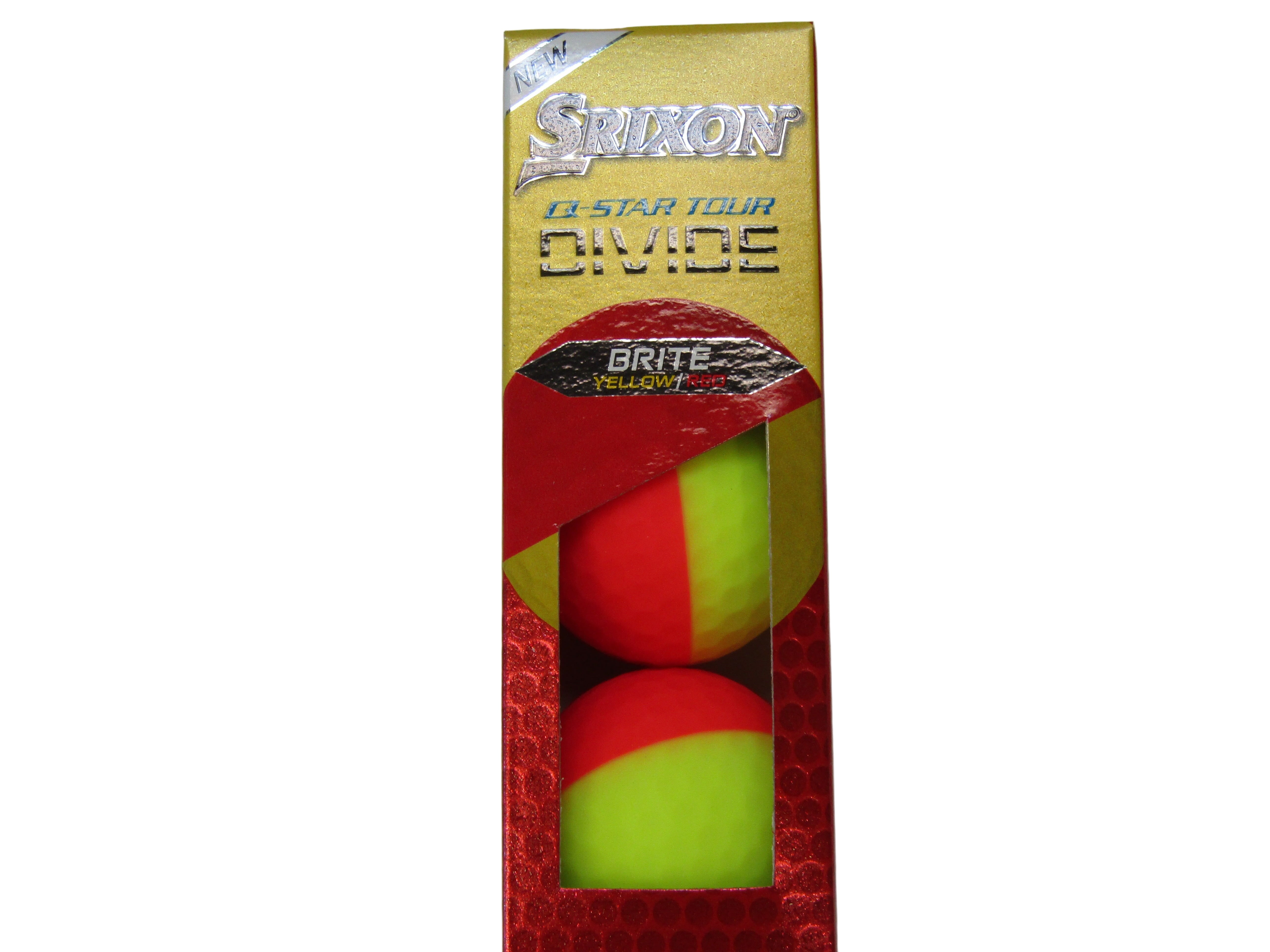 Srixon Q-Star Tour Divide 2 '24 Brite Golf Balls Golf Stuff - Save on New and Pre-Owned Golf Equipment Sleeve / 3 Yellow / Red