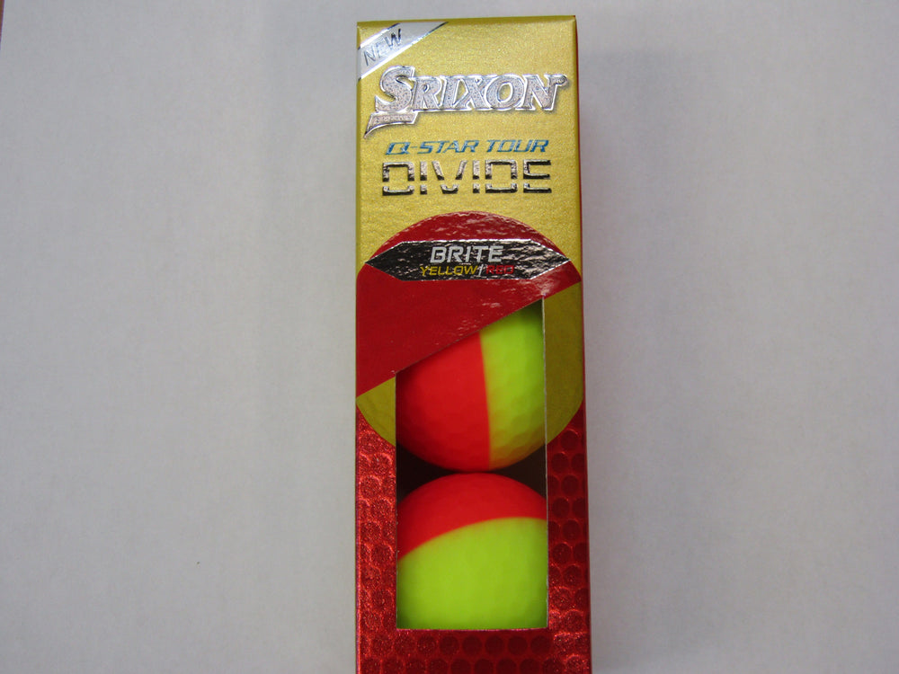 Srixon Q-Star Tour Divide 2 '24 Brite Golf Balls Golf Stuff - Save on New and Pre-Owned Golf Equipment Sleeve / 3 Yellow / Red 