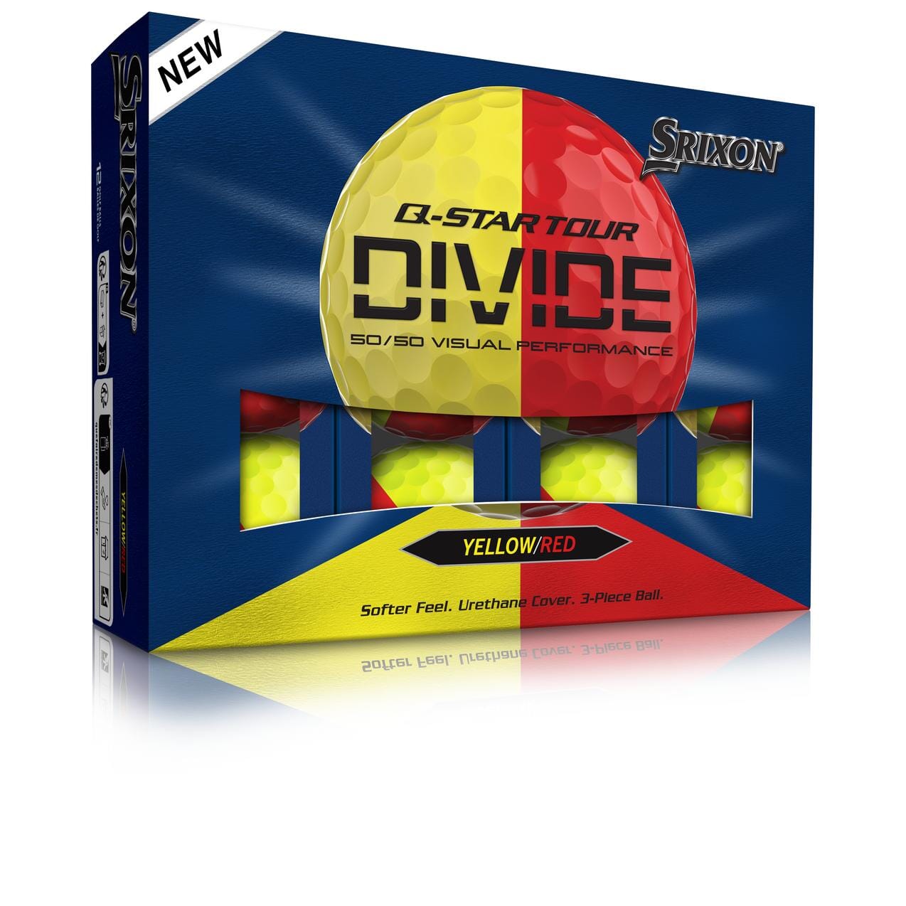 Srixon Q Star Tour Divide 6 '26 Golf Balls Golf Balls Srixon Box/12 Yellow/Red