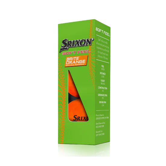 Srixon Soft Feel 13 Brite Golf Balls Golf Stuff - Save on New and Pre-Owned Golf Equipment Sleeve / 3 Brite Orange 