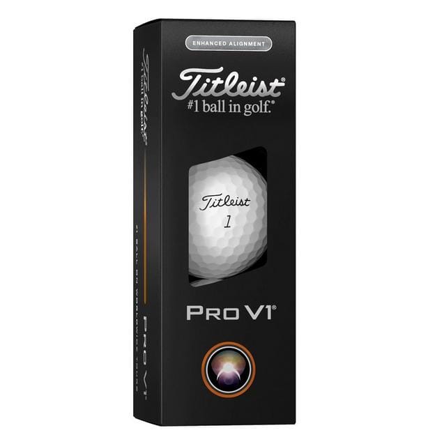Titleist Pro V1 2025 Enhanced Alignment Golf Balls Golf Balls Titleist Sleeve/3 White