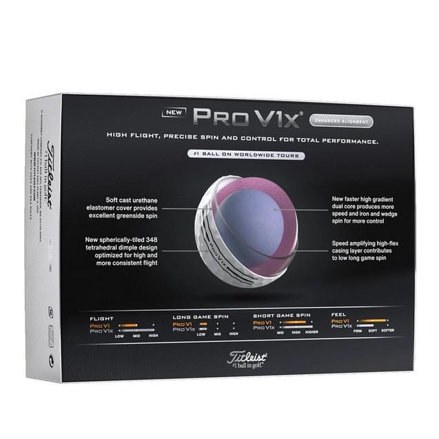 Titleist Pro V1x 2025 Enhanced Alignment Golf Balls Golf Balls Titleist